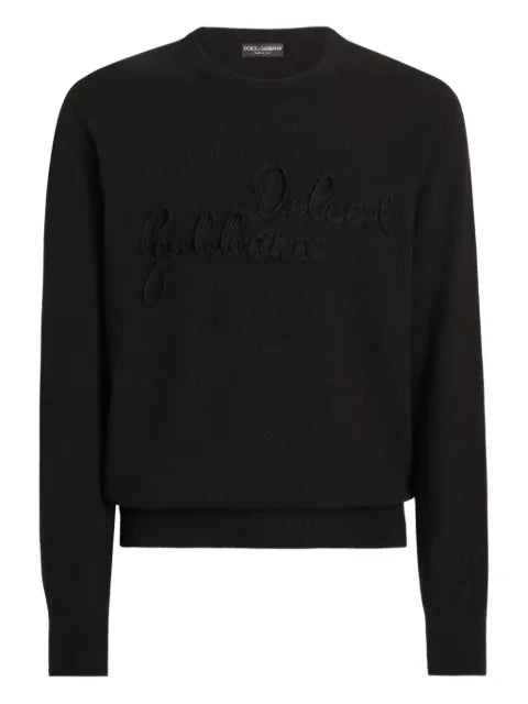 Dolce & Gabbana crew-neck logo-embroidered sweater